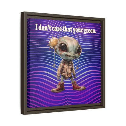 I don't care that your green - framed canvas art (purple wave)