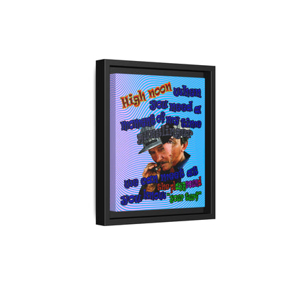 high noon - framed canvas art (light blue-purple wave)