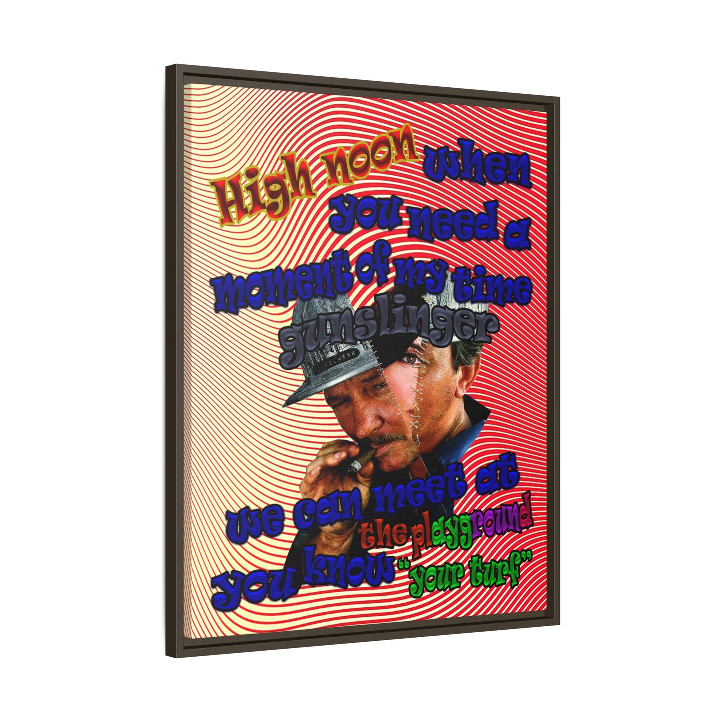 high noon - framed canvas art (yellow-orange wave)