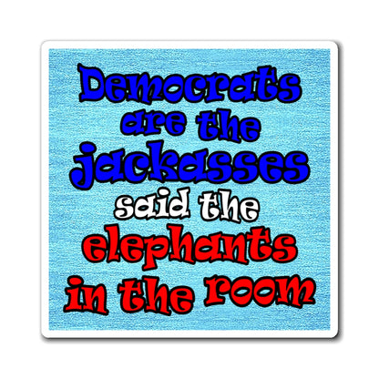 donkeys and elephants - Magnets - (faded blue)