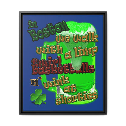 celtics logo - framed canvas art (dark blue)