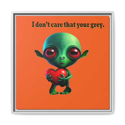 I don't care that your grey - framed canvas art (orange)