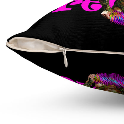 hoes b4 bros - Spun Polyester Square Pillow - (black)