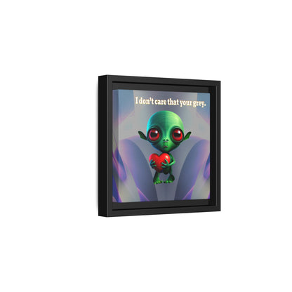 I don't care that your grey - framed canvas art (grey-pink wave)
