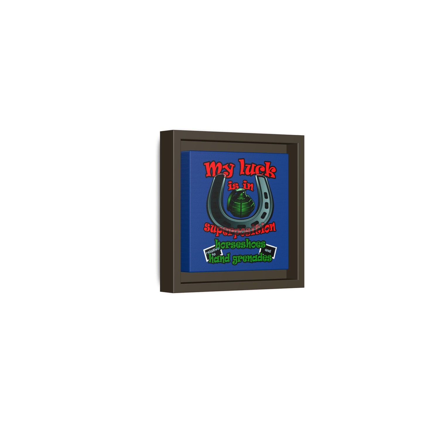 my luck - framed canvas art (dark blue)