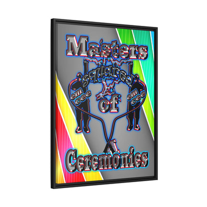 em cee squared - framed canvas art (rainbow split)