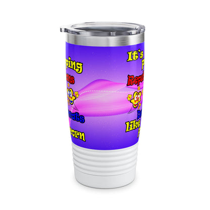 popping like popcorn - Ringneck Tumbler, 20oz (purple-pink wave)