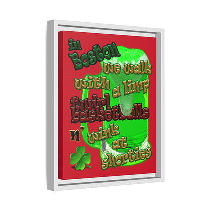 celtics logo - framed canvas art (dark red)