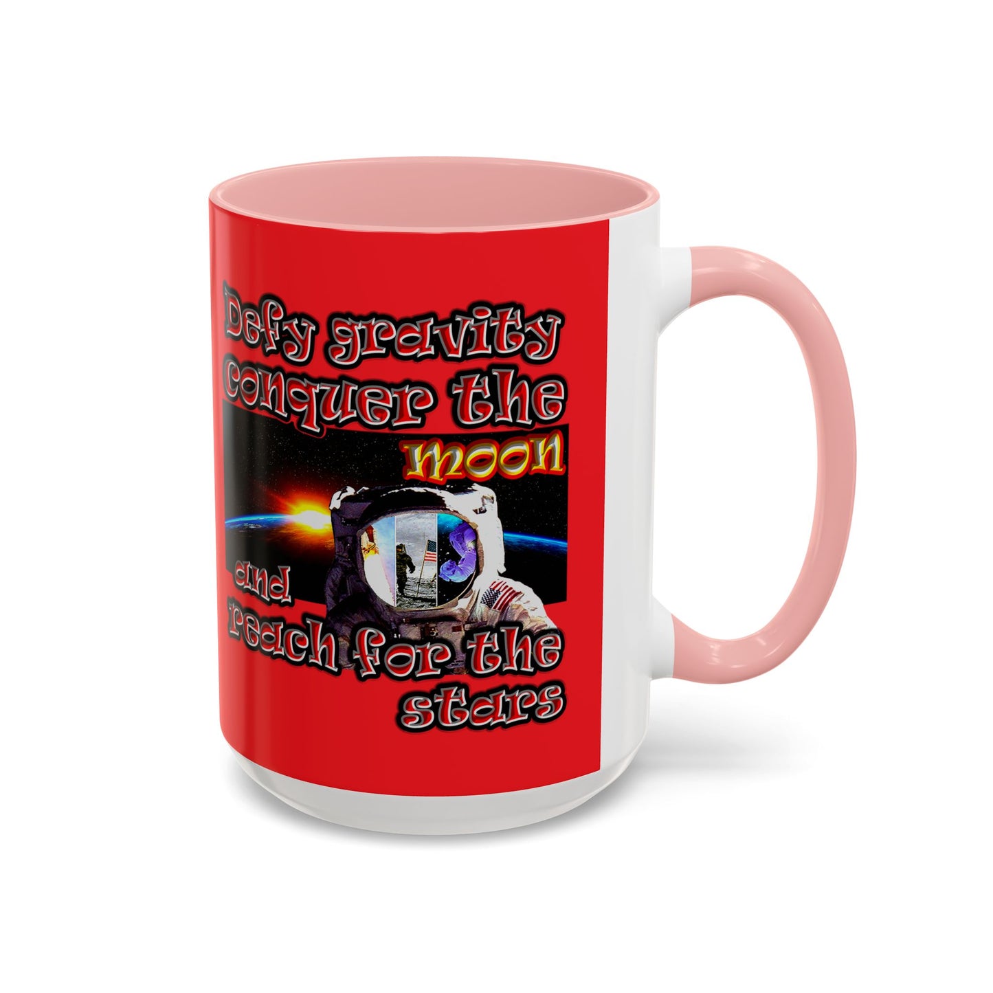 defy conquer reach - Accent Mug (red)