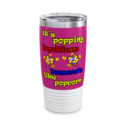 popping like popcorn - Ringneck Tumbler, 20oz (pink)