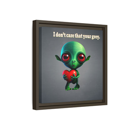I don't care that your grey - framed canvas art (grey-light grey)