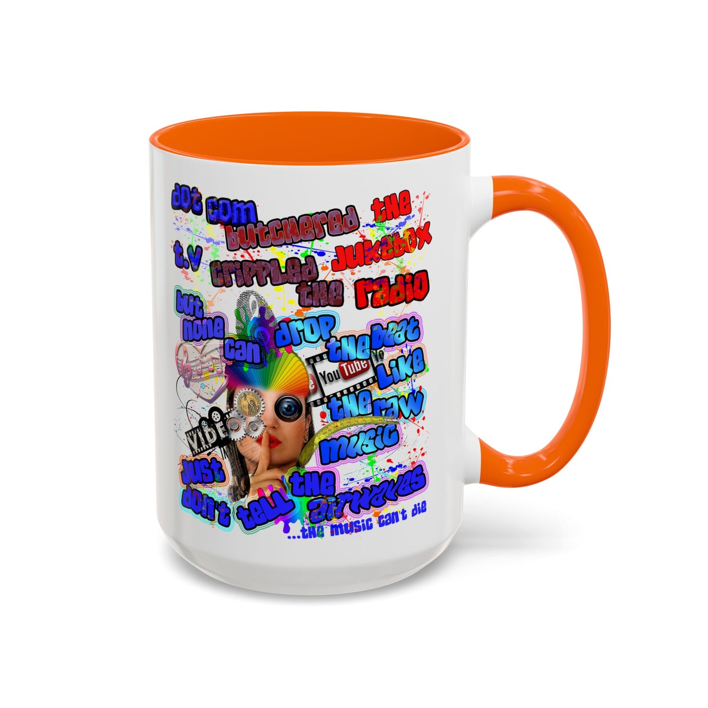 drop the beat - Accent Mug (white)