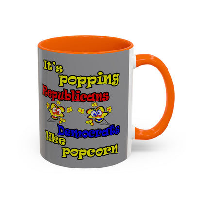 popping like popcorn - Accent Mug (grey)
