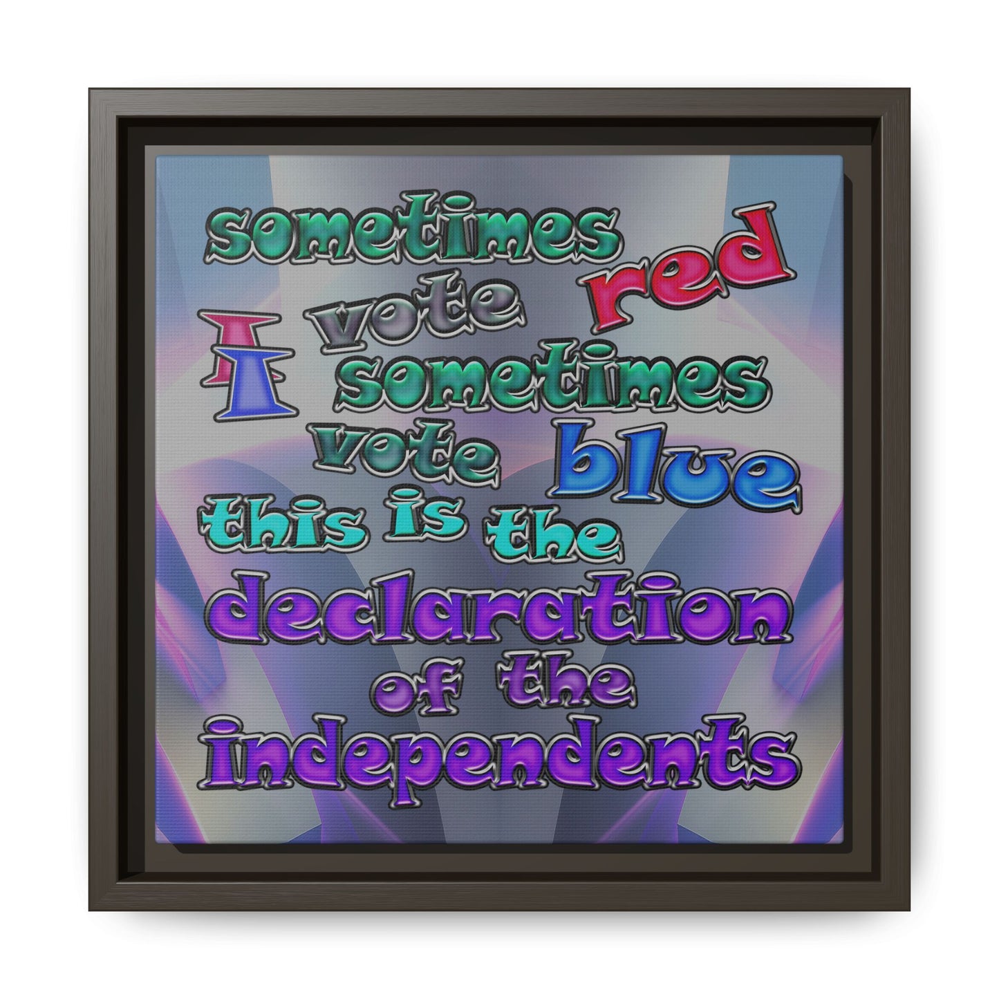 declaration of the independents - framed canvas art (grey-pink wave)