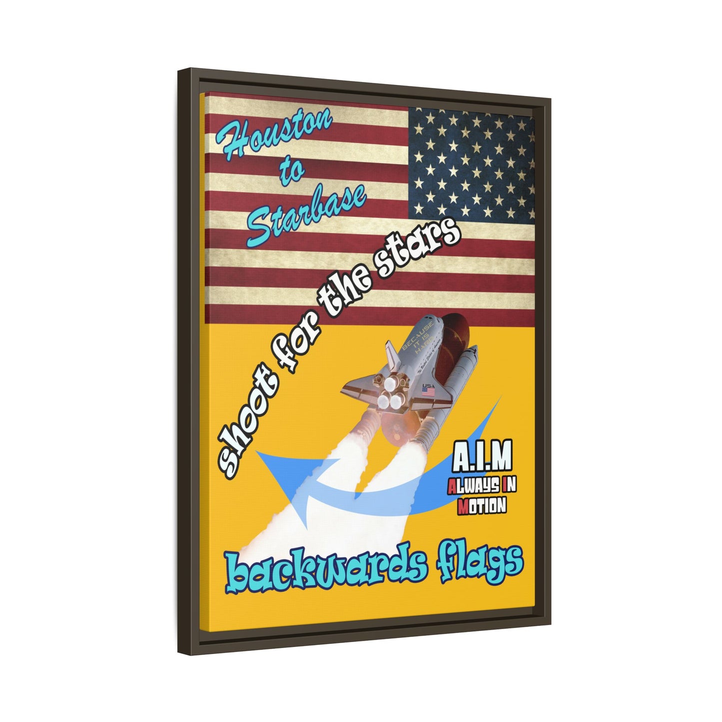 shoot for the stars - framed canvas art (yellow)