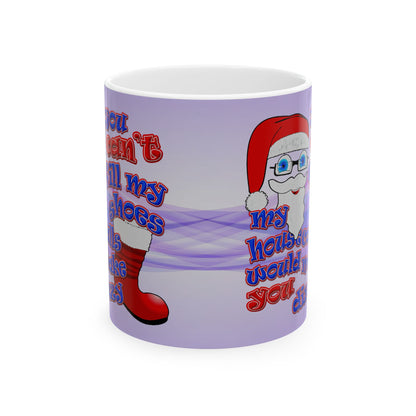 santa's shoes - White Mug (light blue-pink wave)
