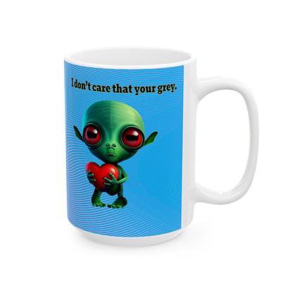 I don't care that your grey - White Mug (light blue-purple wave)