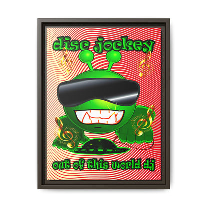 disc jockey - framed canvas art (yellow-orange wave)
