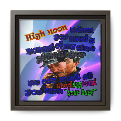 high noon - framed canvas art (grey-pink wave)