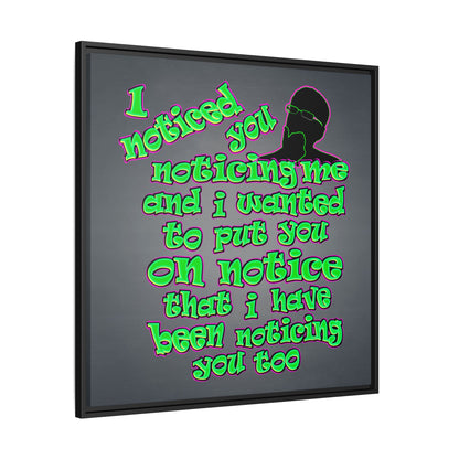 noticed you noticing - framed canvas art (grey-light grey)