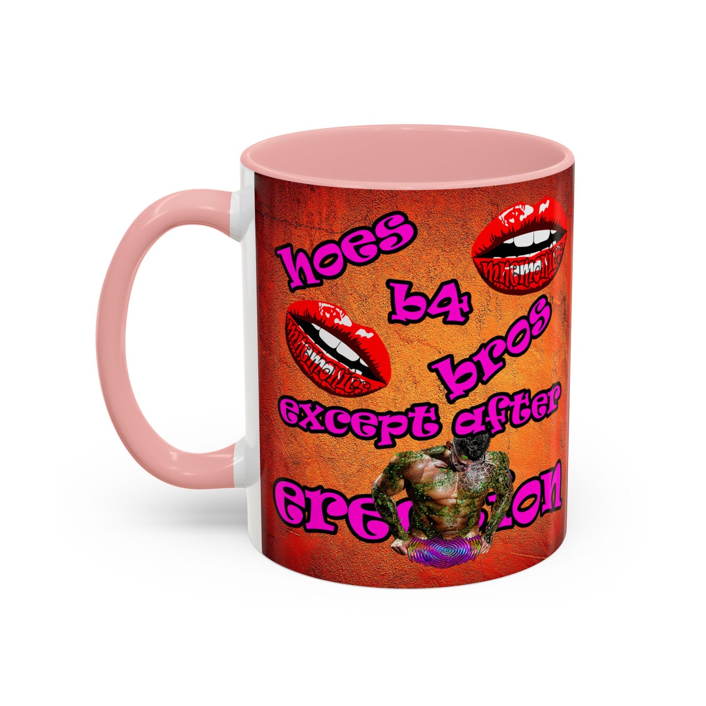 hoes b4 bros - Accent Mug (burnt orange)