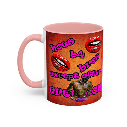 hoes b4 bros - Accent Mug (burnt orange)