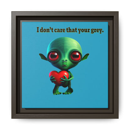 I don't care that your grey - framed canvas art (turquoise)