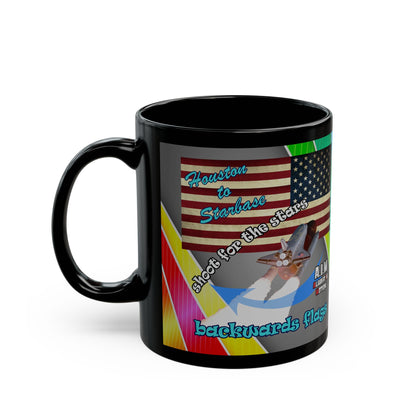 shoot for the stars - Black Mug (rainbow split)