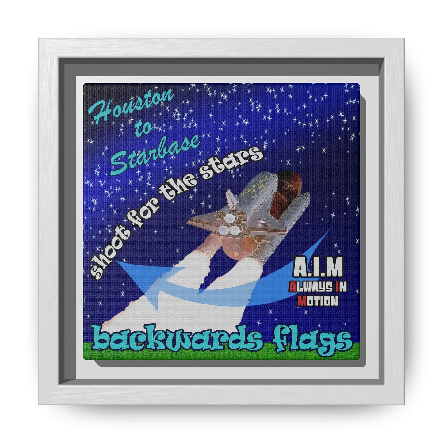 shoot for the stars - framed canvas art ('snoops' background)