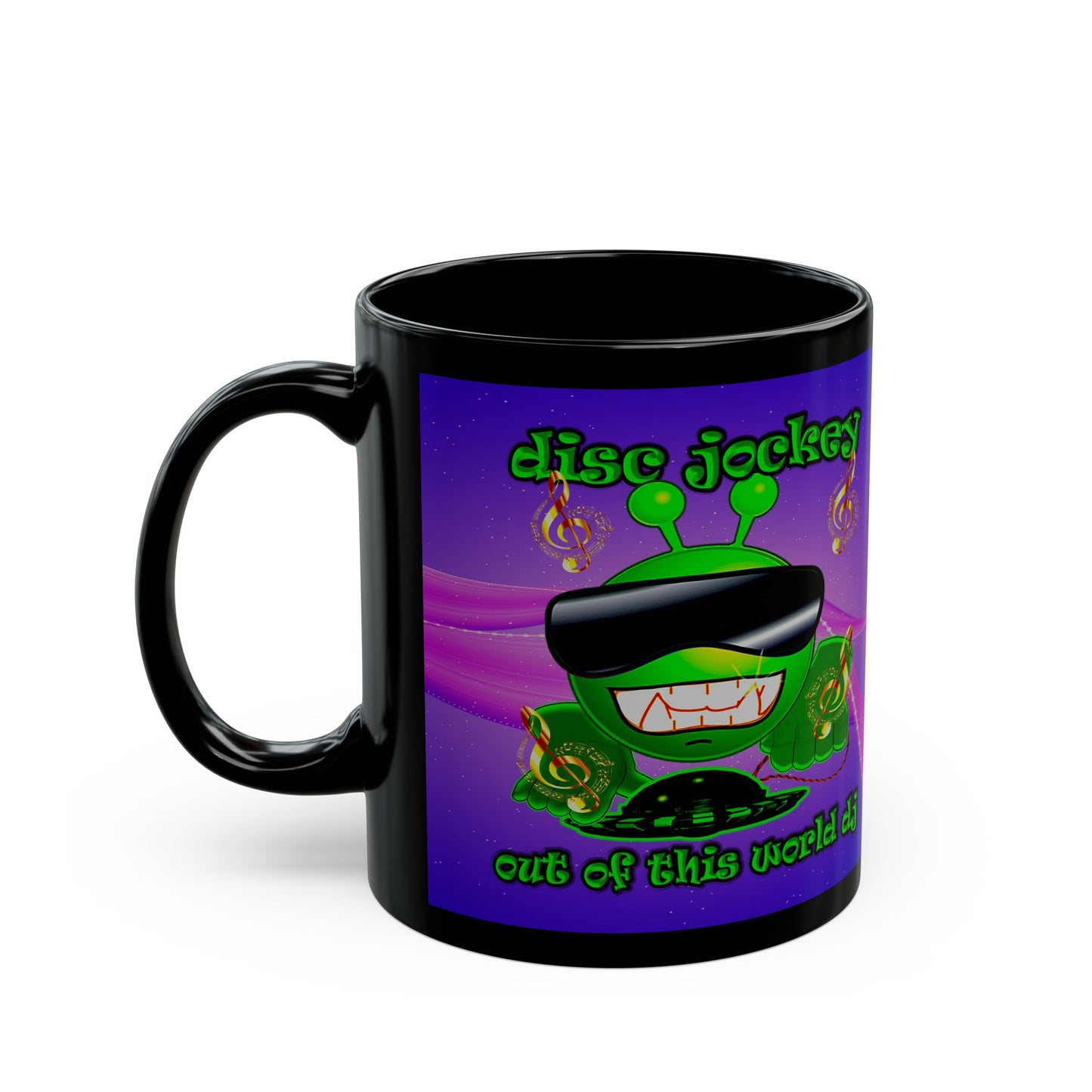 disc jockey - Black Mug (purple-pink wave)