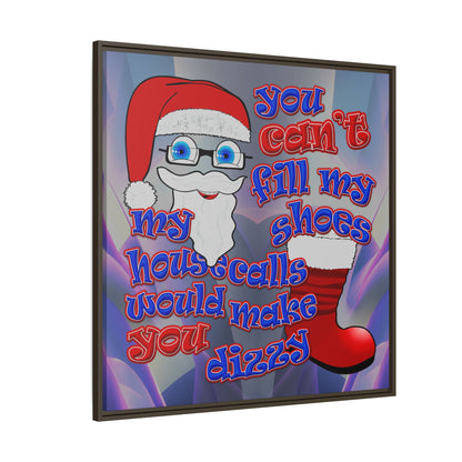 santa's shoes - framed canvas art (grey-pink wave)