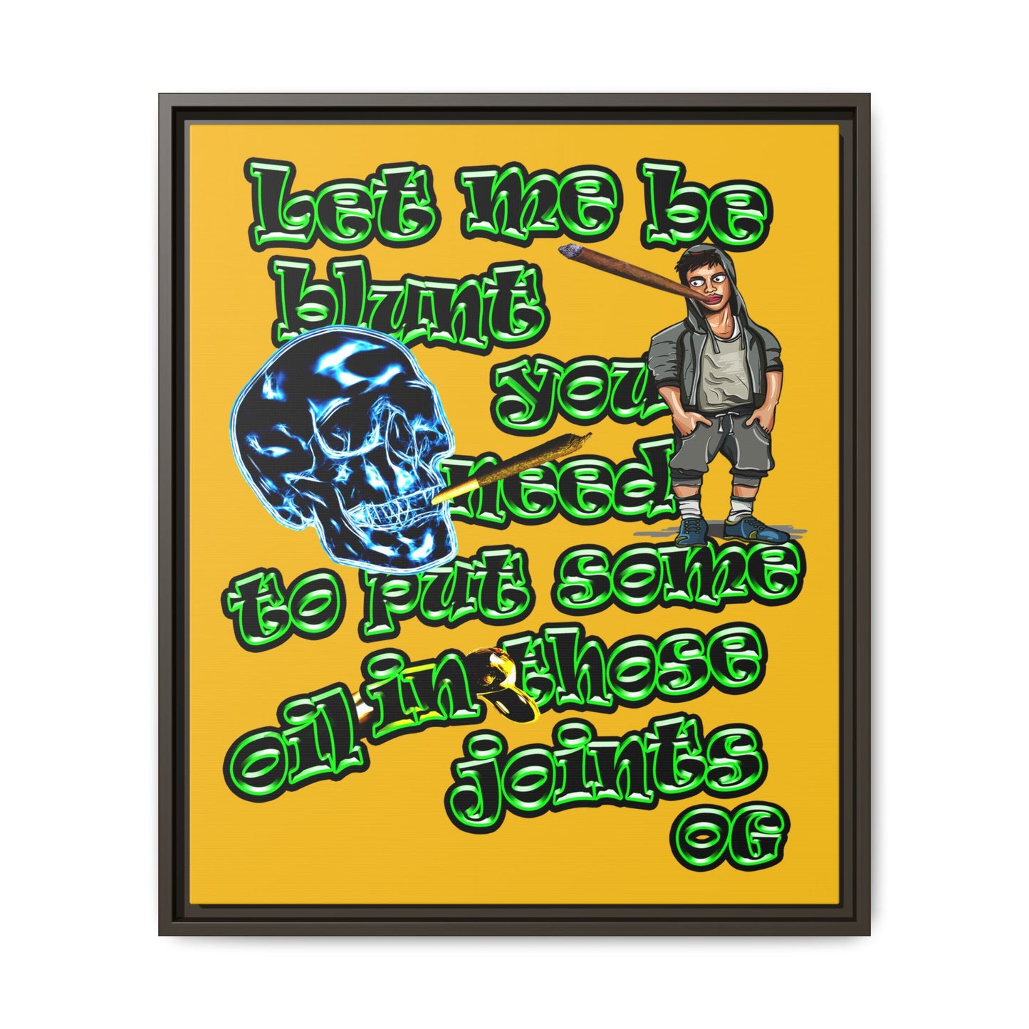 og - framed canvas art (yellow)