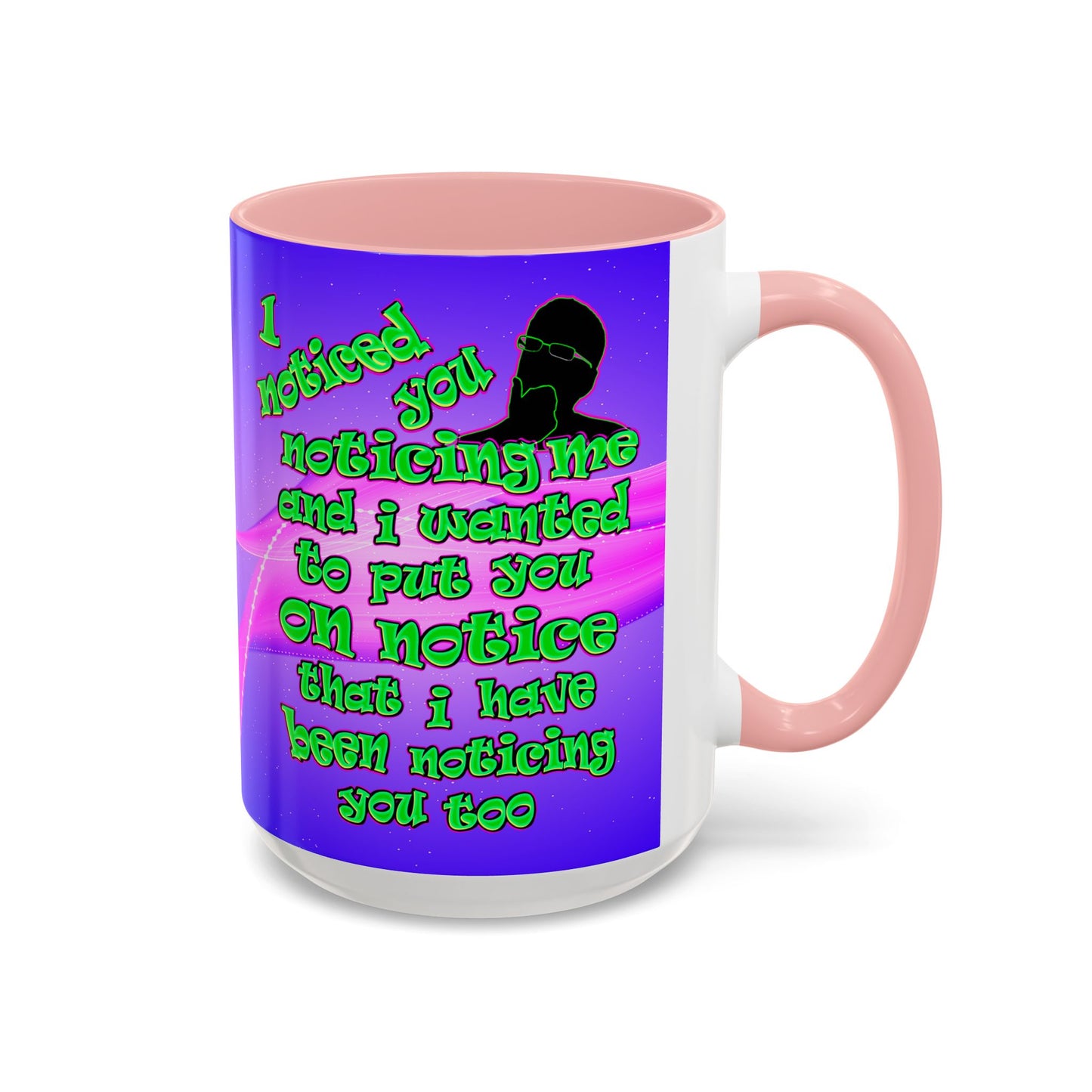 noticed you noticing - Accent Mug (purple-pink wave)