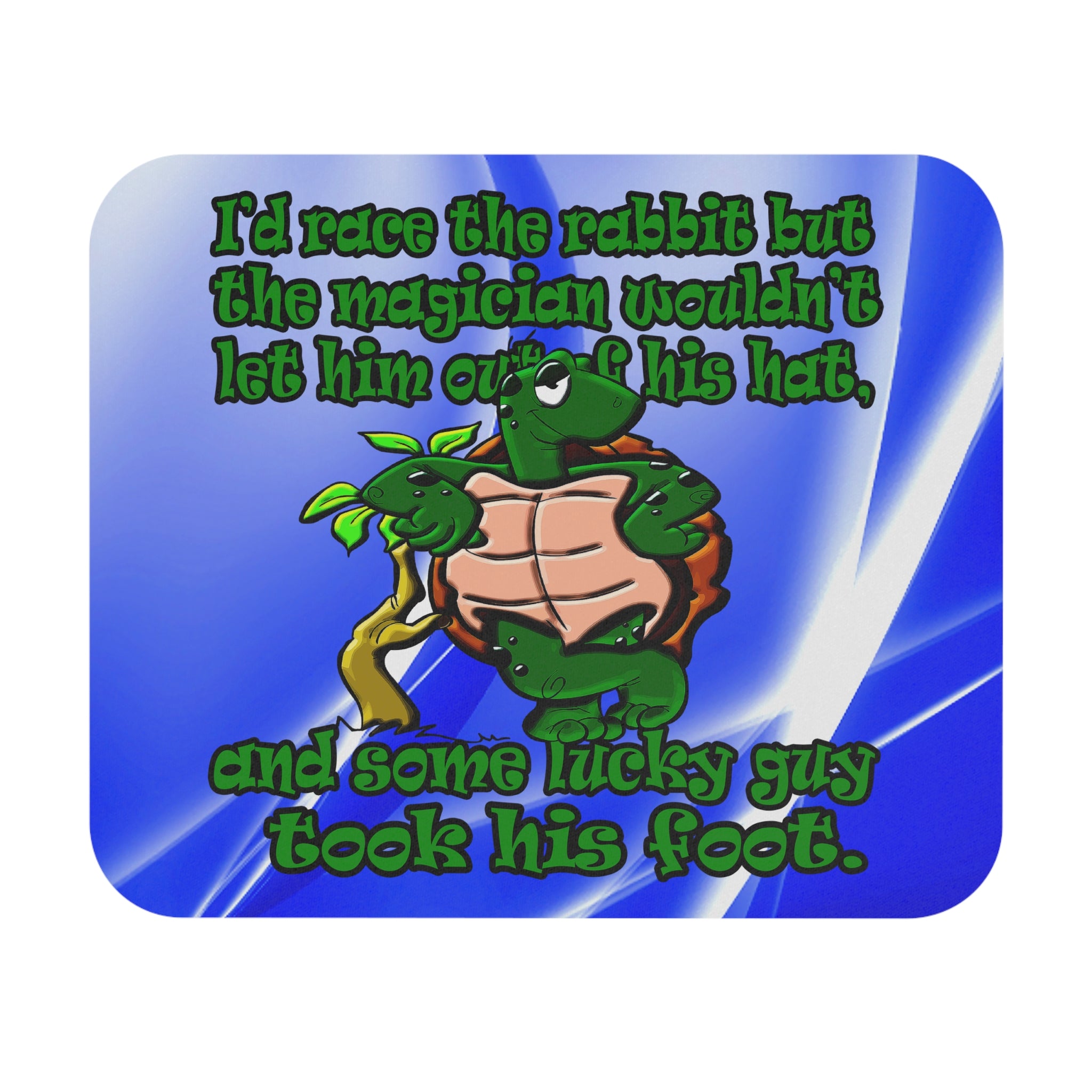 turtle race - Mouse Pad (Rectangle) (blue-white wave)