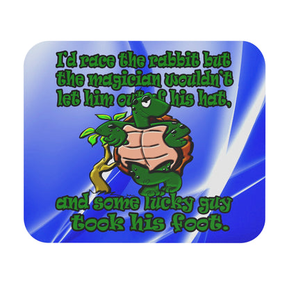 turtle race - Mouse Pad (Rectangle) (blue-white wave)