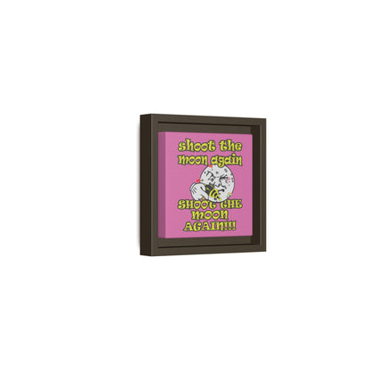 shoot the moon again - framed canvas art (light pink)
