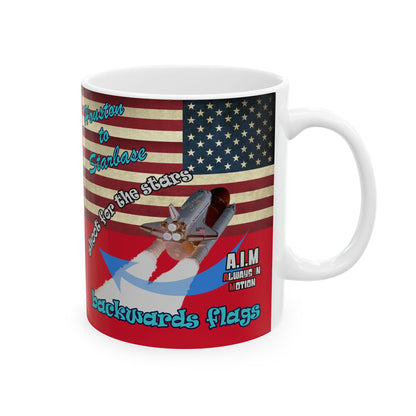shoot for the stars - White Mug (dark red)