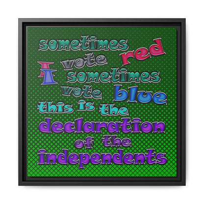 declaration of the independents - framed canvas art (logo green)