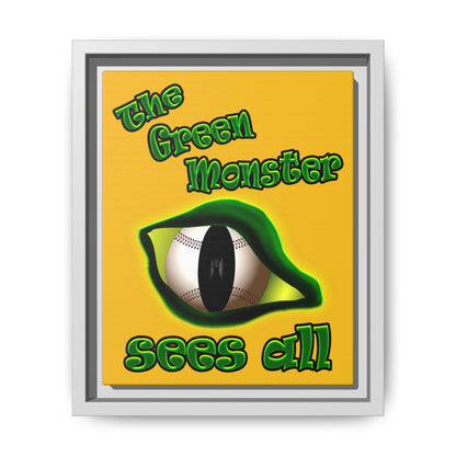 green monster - framed canvas art (yellow)