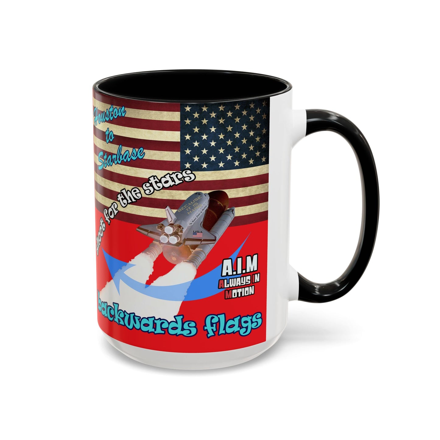 shoot for the stars - Accent Mug (red)