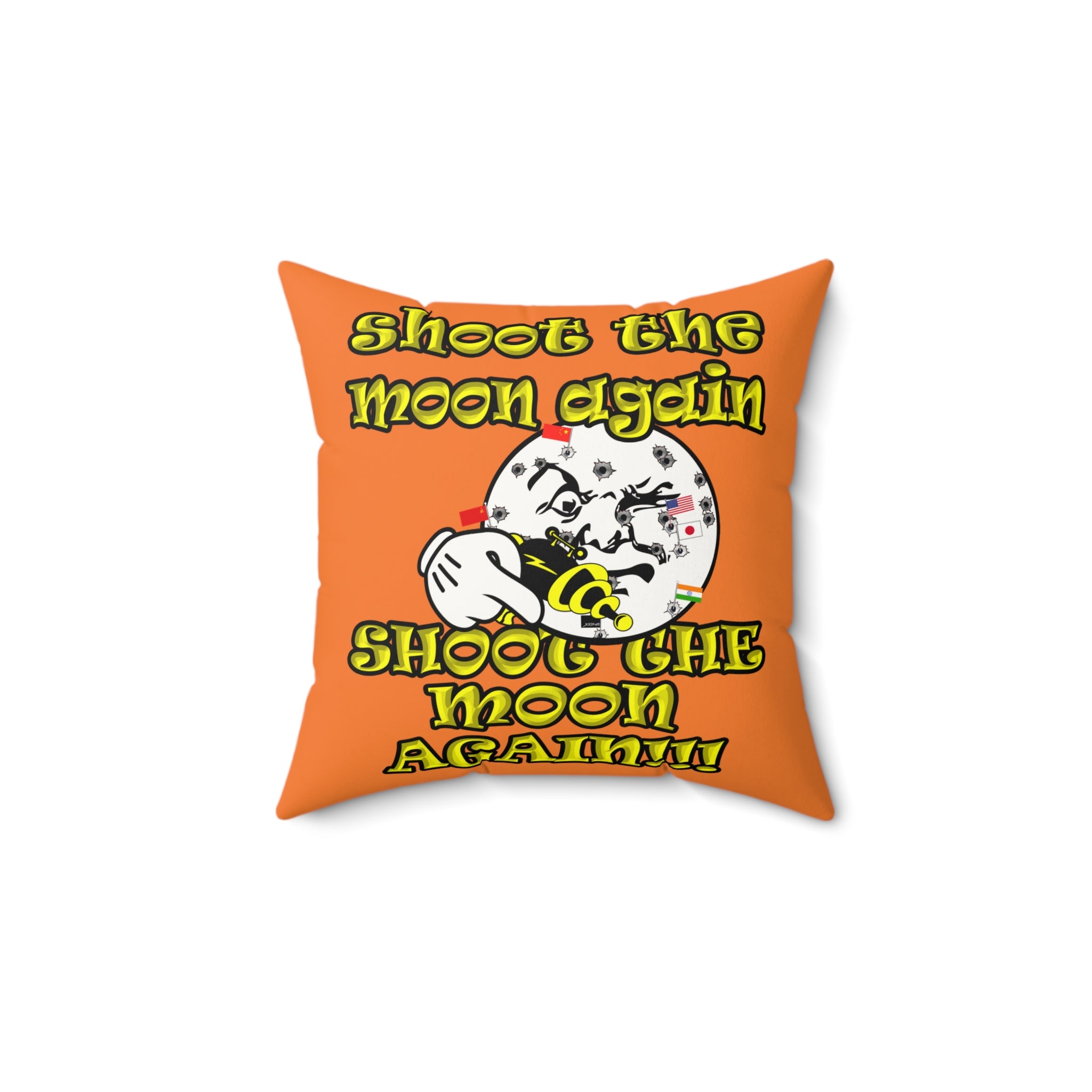 shoot the moon again - Faux Suede Square Pillow - (crusta)