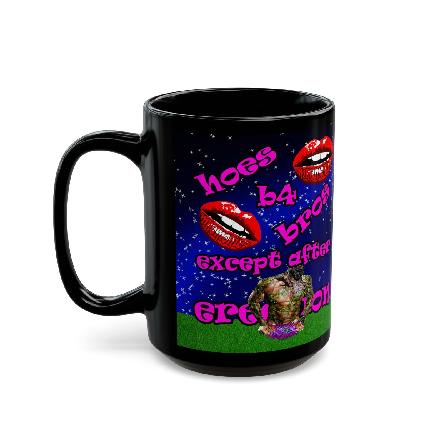 hoes b4 bros - Black Mug ('snoops' background)