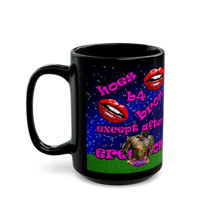hoes b4 bros - Black Mug ('snoops' background)