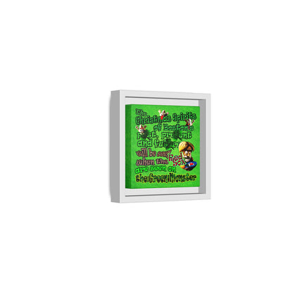 christmas spirits of boston - framed canvas art (green turf)