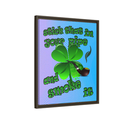 stick that in your pipe and smoke it - framed canvas art (light blue-purple wave)