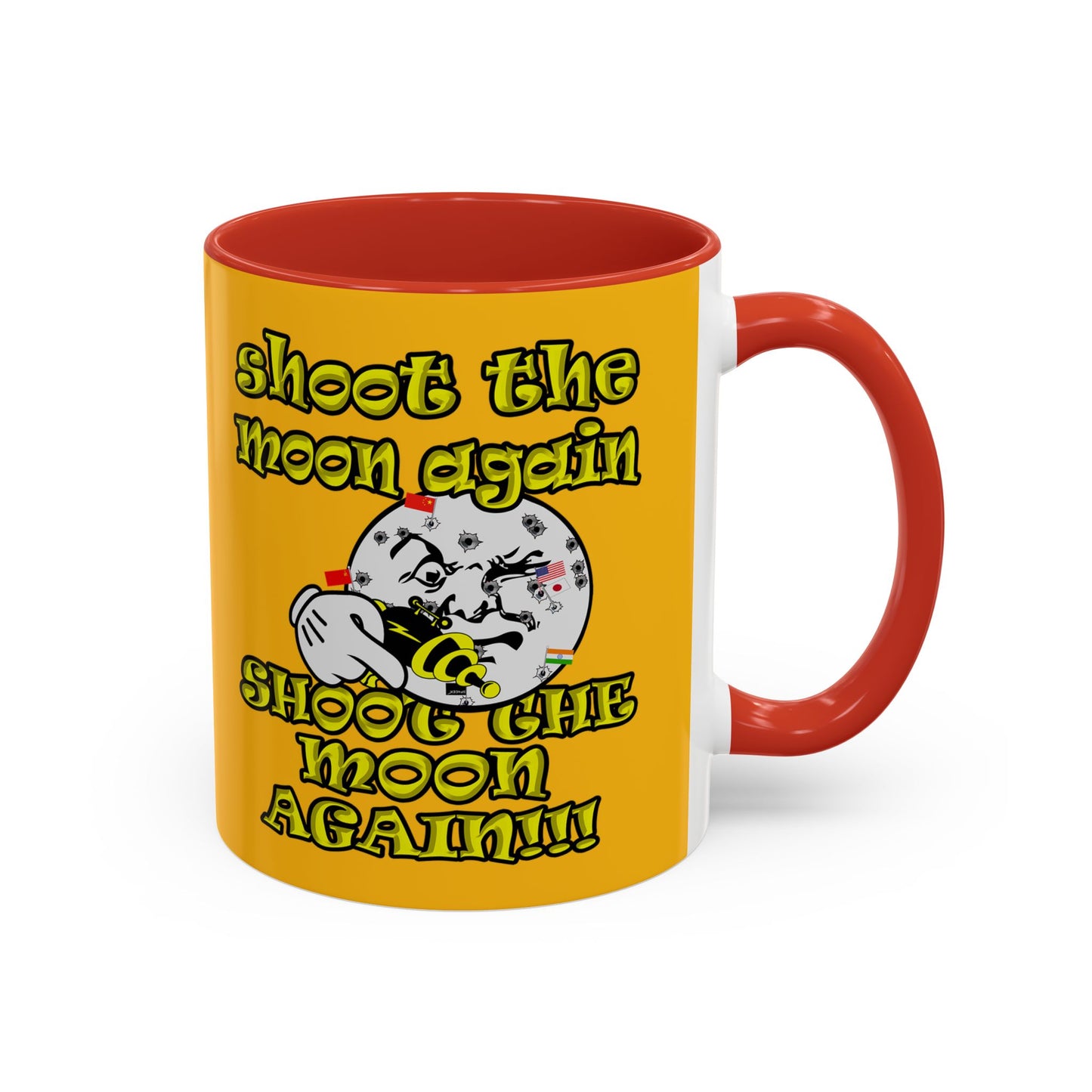 shoot the moon again - Accent Mug (yellow)