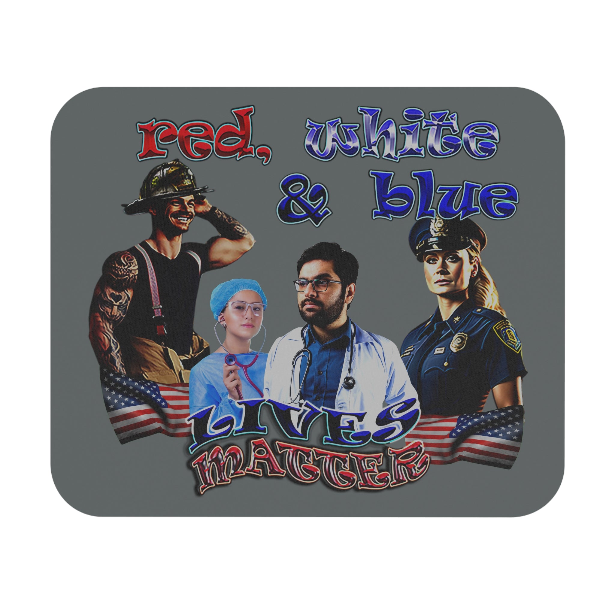 rw&b lives matter - Mouse Pad (Rectangle) (dark grey)