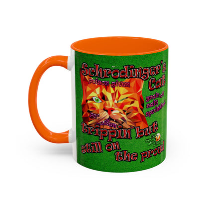 schrodinger's cat - Accent Mug (green turf)