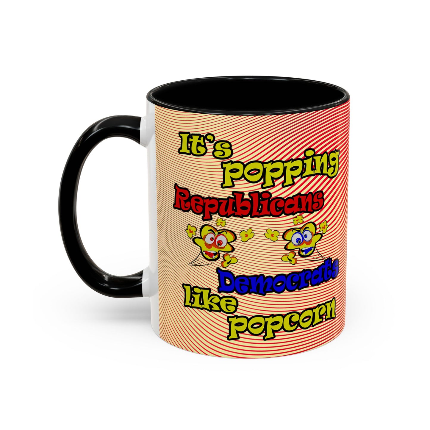 popping like popcorn - Accent Mug (yellow-orange wave)