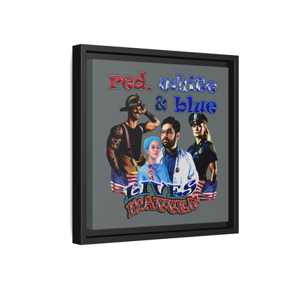 rw&b lives matter - framed canvas art (dark grey)